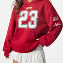 Coolane sudadera con capucha estilo deportivo de mujer con graficos impresos con numeros para otono