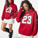 Coolane sudadera casual con capucha negra minimalista con estampado de letras para mujer