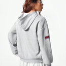 Coolane sudadera casual con capucha negra minimalista con estampado de letras para mujer