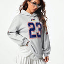 Coolane sudadera con capucha estilo deportivo de mujer con graficos impresos con numeros para otono