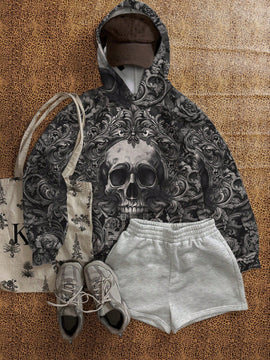 Ezwear sudadera holgada con capucha de felpa gruesa con estampado minimalista casual de leopardo y estrella en blanco para mujeres