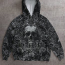 Ezwear sudadera holgada con capucha de felpa gruesa con estampado minimalista casual de leopardo y estrella en blanco para mujeres