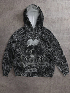 Ezwear sudadera holgada con capucha de felpa gruesa con estampado minimalista casual de leopardo y estrella en blanco para mujeres