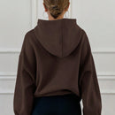 Dazy sudadera con capucha casual con forro polar de unicolor, de corte holgado, unisex