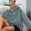 Dazy sudadera con capucha casual con forro polar de unicolor, de corte holgado, unisex