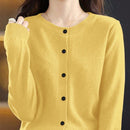 Essnce cardigan suelto y casual de mujer de un solo abotonado, de color liso, manga larga, para otono/invierno