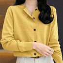 Essnce cardigan suelto y casual de mujer de un solo abotonado, de color liso, manga larga, para otono/invierno