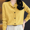 Essnce cardigan suelto y casual de mujer de un solo abotonado, de color liso, manga larga, para otono/invierno