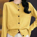 Essnce cardigan suelto y casual de mujer de un solo abotonado, de color liso, manga larga, para otono/invierno
