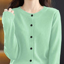Essnce cardigan suelto y casual de mujer de un solo abotonado, de color liso, manga larga, para otono/invierno