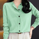 Essnce cardigan suelto y casual de mujer de un solo abotonado, de color liso, manga larga, para otono/invierno