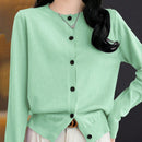 Essnce cardigan suelto y casual de mujer de un solo abotonado, de color liso, manga larga, para otono/invierno