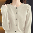 Essnce cardigan suelto y casual de mujer de un solo abotonado, de color liso, manga larga, para otono/invierno