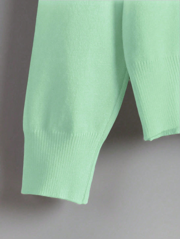 Essnce cardigan suelto y casual de mujer de un solo abotonado, de color liso, manga larga, para otono/invierno