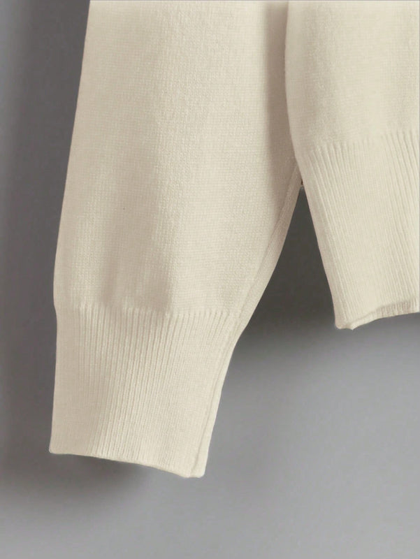 Essnce cardigan suelto y casual de mujer de un solo abotonado, de color liso, manga larga, para otono/invierno