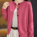 Essnce cardigan suelto y casual de mujer de un solo abotonado, de color liso, manga larga, para otono/invierno