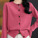 Essnce cardigan suelto y casual de mujer de un solo abotonado, de color liso, manga larga, para otono/invierno