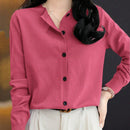 Essnce cardigan suelto y casual de mujer de un solo abotonado, de color liso, manga larga, para otono/invierno
