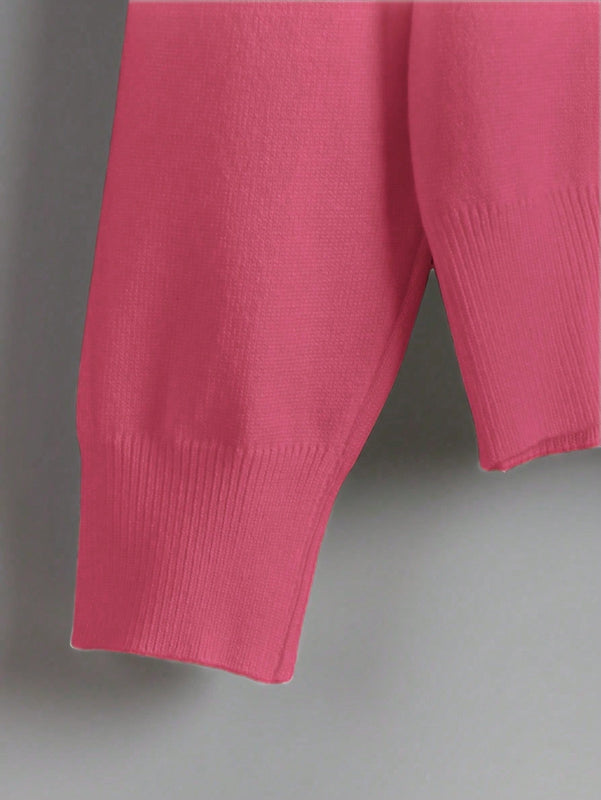 Essnce cardigan suelto y casual de mujer de un solo abotonado, de color liso, manga larga, para otono/invierno
