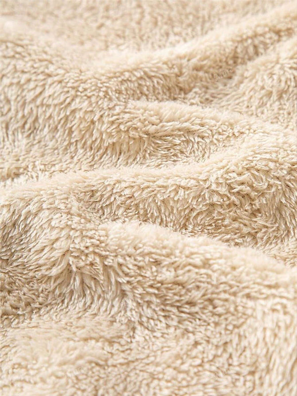 Sudadera con capucha de forro polar aislante termico con estampa de oso negro