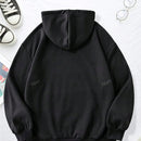 Sudadera con capucha de forro polar aislante termico con estampa de oso negro