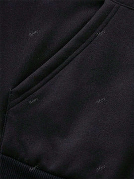 Sudadera con capucha de forro polar aislante termico con estampa de oso negro