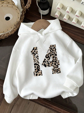 Ezwear sudadera con capucha holgada de estilo casual y minimalista con estampado de leopardo y cereza para mujer, otono/invierno