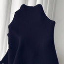 Moosta mujer chaqueta de punto de unicolor con cuello redondo, manga larga, de abotonadura sencilla, versatil y de moda, para otono/invierno