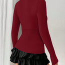 Moosta mujer chaqueta de punto de unicolor con cuello redondo, manga larga, de abotonadura sencilla, versatil y de moda, para otono/invierno