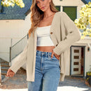 Hoteel sueter tipo cardigan de gran tamano para mujer, tendencia de moda de otono, cuello en v, tejido