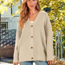 Hoteel sueter tipo cardigan de gran tamano para mujer, tendencia de moda de otono, cuello en v, tejido