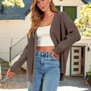 Hoteel sueter tipo cardigan de gran tamano para mujer, tendencia de moda de otono, cuello en v, tejido