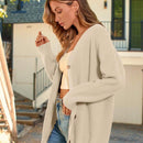 Hoteel sueter tipo cardigan de gran tamano para mujer, tendencia de moda de otono, cuello en v, tejido