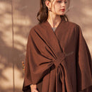 Poncho cardigan de diseno elegante y de moda para mujer floreya, abrigo largo suelto y oversize para otono/invierno