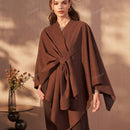 Poncho cardigan de diseno elegante y de moda para mujer floreya, abrigo largo suelto y oversize para otono/invierno
