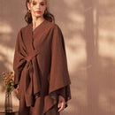 Poncho cardigan de diseno elegante y de moda para mujer floreya, abrigo largo suelto y oversize para otono/invierno