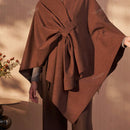 Poncho cardigan de diseno elegante y de moda para mujer floreya, abrigo largo suelto y oversize para otono/invierno