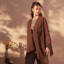 Poncho cardigan de diseno elegante y de moda para mujer floreya, abrigo largo suelto y oversize para otono/invierno