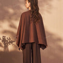 Poncho cardigan de diseno elegante y de moda para mujer floreya, abrigo largo suelto y oversize para otono/invierno