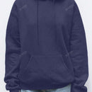 Sudadera con capucha casual de mujer con emblema grafico california y eslogan, azul, para otono/invierno
