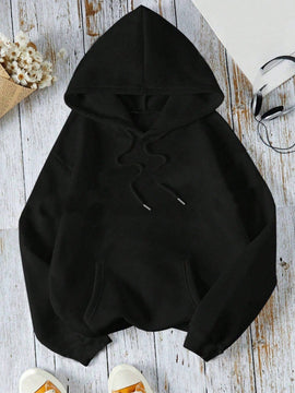 Ezwear sudadera casual con capucha y estampado de lazo para mujer, otono/invierno