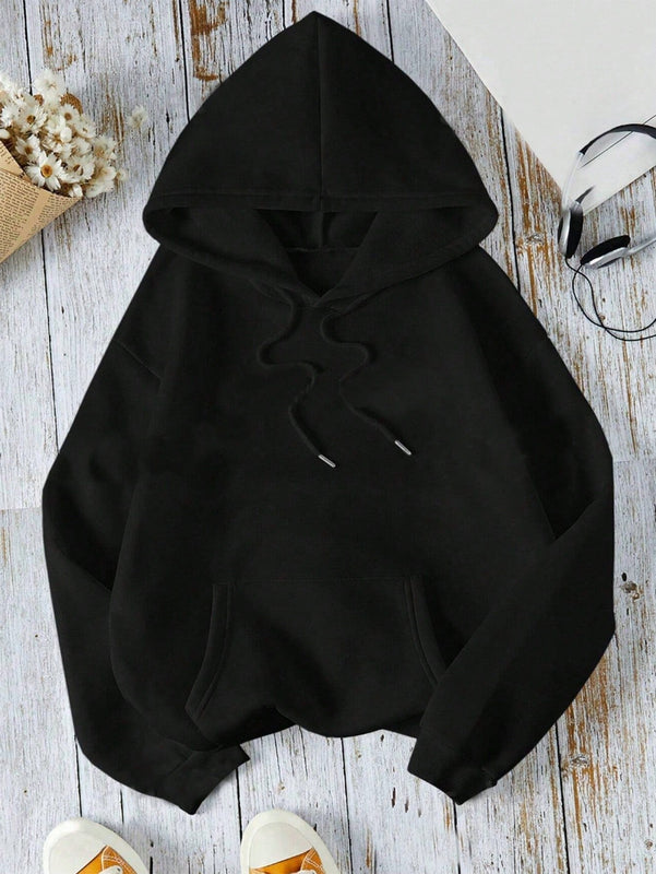 Ezwear sudadera casual con capucha y estampado de lazo para mujer, otono/invierno