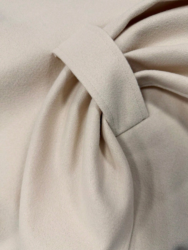 Clasi abrigo de lana de unicolor elegante con cierre envolvente para mujer, para otono/invierno