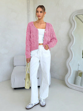 Forever 21 cardigan corto informal de mezcla para mujer, otono/invierno