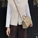 Friful chaleco tipo cardigan casual y suelto de un solo boton de color solido para mujer, para otono/invierno