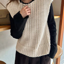 Friful chaleco tipo cardigan casual y suelto de un solo boton de color solido para mujer, para otono/invierno