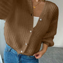 Essnce cardigan holgado y tejido suelto, manga larga informal para otono/invierno