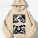 Ezwear sudadera informal tipo streetwear con lema, con corte holgado, estampado negro y rosa, para mujer, otono invierno