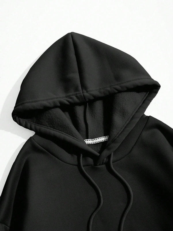 Ezwear sudadera con capucha de manga larga minimalista con estampado de letras para mujer, uso casual diario, parte superior navidena