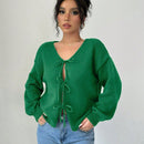 Prive blusa casual de manga larga con amarres delanteros para mujer, para uso diario